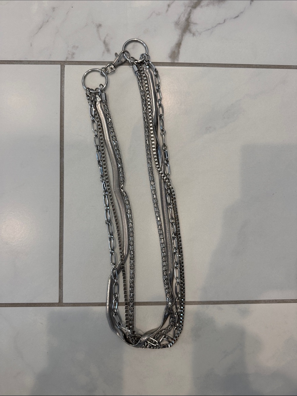 Multi-Chain Silver-Tone Women's Chain Belt